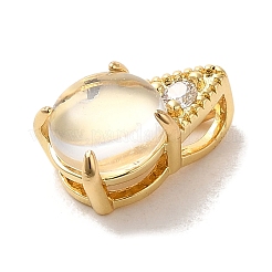 Латунные микропаве прозрачные подвески с фианитом&nbsp;LS-KK-M278-06G