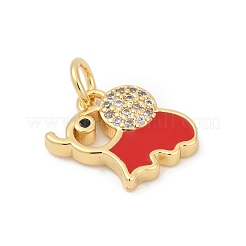 Латунные подвески с кубическим цирконием и эмалью&nbsp;KK-U062-37G-01