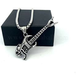 Кулон в виде черепа и гитары из нержавеющей стали 304 в стиле панк&nbsp;CY1349