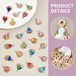 80 шт. 8-х цветный цинковый сплав с подвесками из кубического циркония&nbsp;FIND-UN0016-09