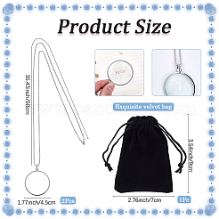 2 шт. плоские круглые подвески с 5-кратным увеличительным стеклом&nbsp;NJEW-SP0001-03P