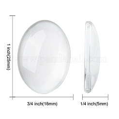 Прозрачные стеклянные овальные кабошоны&nbsp;X-GGLA-R022-25x18