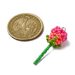 3 шт. подвески в виде розы из стеклянных бусин&nbsp;PALLOY-MZ00461