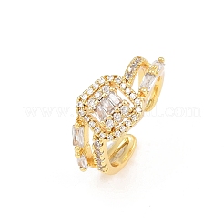 Манжеты из латуни с микро паве кубический цирконий для женщин&nbsp;RJEW-Z113-51G