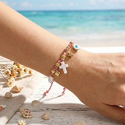 Регулируемые браслеты из латунных звеньев и подвесок.&nbsp;CW8626