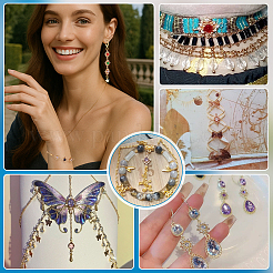 12 шт. 6-цветные латунные подвески-фигурки с граненым стеклом и кубическим цирконием&nbsp;KK-PH0014-03