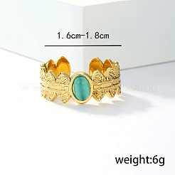 Стильные овальные кольца-манжеты из нержавеющей стали 201 с неровной текстурой&nbsp;LI2360