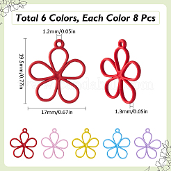 48 шт. 6-цветные полые подвески из сплава&nbsp;FIND-SC0012-26