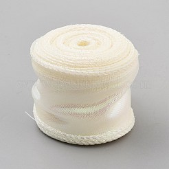 10 ярд полиэстеровой переливающейся кружевной ленты&nbsp;OCOR-WH20001-12A