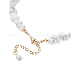 Ожерелья из белого круглого жемчуга и синтетического хаулита&nbsp;NJEW-JN05740-01