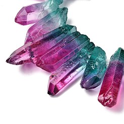 Нити из двухцветных бусин из натурального кварца&nbsp;G-Z131-K01-03