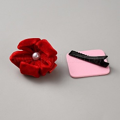 Набор заколок для волос из ткани аллигатора с бантом и цветком в китайском Новом году&nbsp;AJEW-WH0609-065