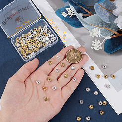 100 шт. 2-цветные латунные бусины-разделители со стразами&nbsp;KK-BBC0016-23A