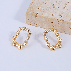 Простые прямоугольные латунные серьги-гвоздики&nbsp;TV5260