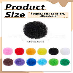 480 шт. 12 цвета помпоны для кукол своими руками пряжа помпоны шарики&nbsp;DIY-LP0005-43