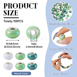 150шт европейские бусины из непрозрачной смолы&nbsp;RESI-TA0004-76