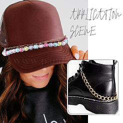 8 шт. 8 стиля акриловых бусин и алюминиевых тросовых цепей и 304 нержавеющей стали цепи для бейсбольной кепки&nbsp;HJEW-SC0002-48