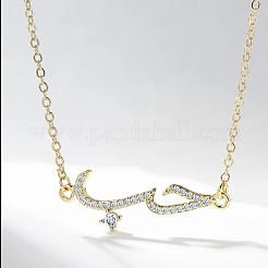 Ожерелье с подвеской в форме волны кубического циркония и золотыми латунными цепочками&nbsp;RP3424-2