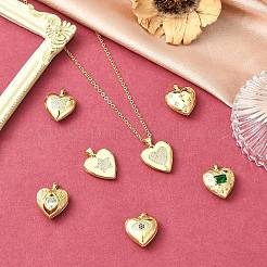 7 шт. 7 стиля латунные подвески-медальоны с микропаве из прозрачного кубического циркония&nbsp;FIND-CJ0005-08