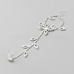 Латунные браслеты-кольца со стразами для женщин&nbsp;AJEW-WH20121-31