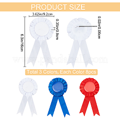 24 шт. 3-цветные значки в форме ленты для наград из жести&nbsp;JEWB-CP0001-28