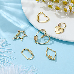 6 шт. 6 стиля латунный винт с карабином&nbsp;ZIRC-ME0001-06