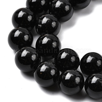 Натуральный черный турмалин бисер нитей&nbsp;G-G763-01-12mm-A-1