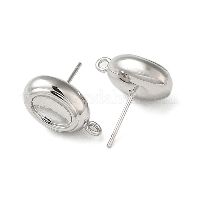 Фурнитура для сережек-пусетов из латуни с петлями KK-C042-06P-1