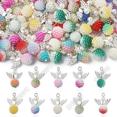 50 шт. 10-х цветные подвески из искусственного жемчуга PALLOY-CJD00002-1
