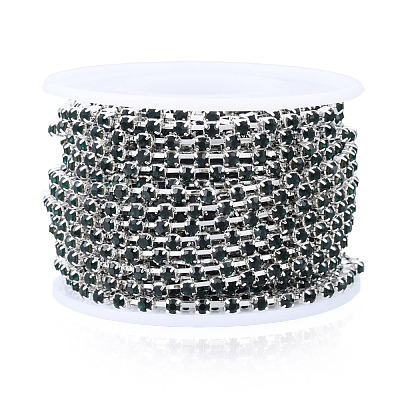 Серебряные латунные цепочки со стразами из латуни CHC-N020-12B-02-1