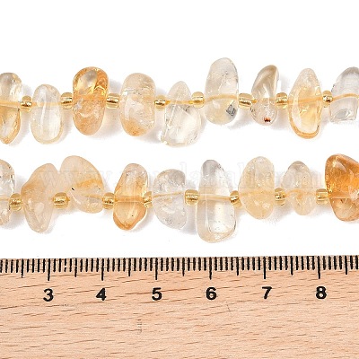 Природный желтый кварц нитей бисера&nbsp;G-K393-B03-1