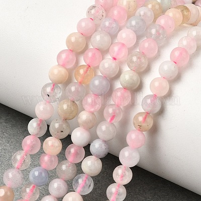 Естественно Morganite круглый шарик нити&nbsp;G-I159-4mm-1