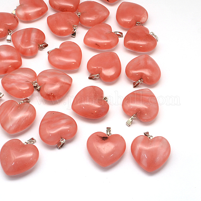 Подвески из натурального и синтетического камня в форме сердца G-Q355-M-1