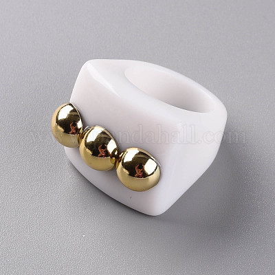 Непрозрачные акриловые кольца на палец X-RJEW-T010-11-1