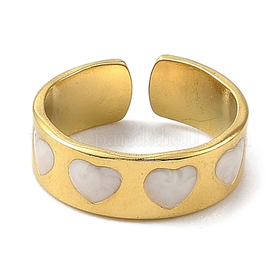 Кольца-манжеты из нержавеющей стали 304 с эмалью для женщин RJEW-F166-28G-02-1