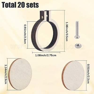 20 коробка деревянных пялец для вышивания&nbsp;EMBR-SC0001-04B-1