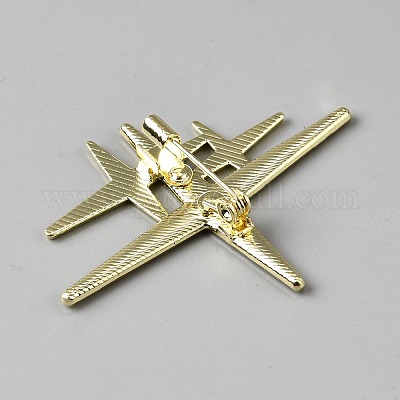 Броши на лацкан из сплава со стразами для рюкзака&nbsp;JEWB-WH0051-013G-1