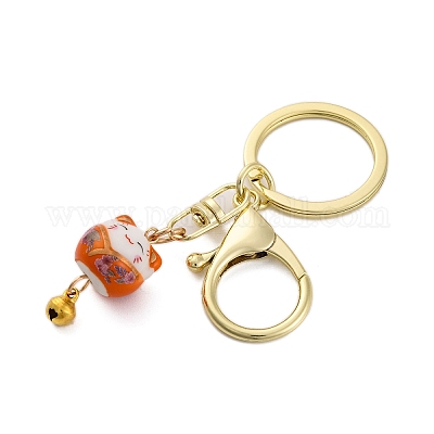 Фарфоровый брелок с кулоном кота удачи KEYC-G064-03D-1