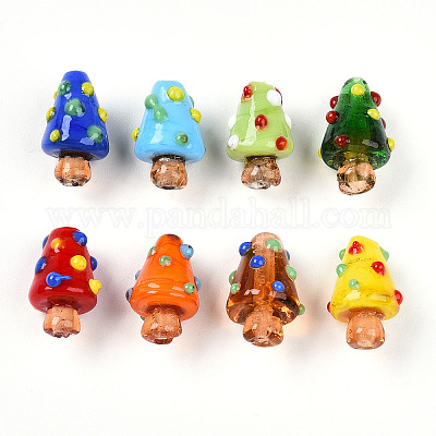 Бусины ручной работы в технике лэмпворк с неровностями&nbsp;LAMP-T022-02A-01-1