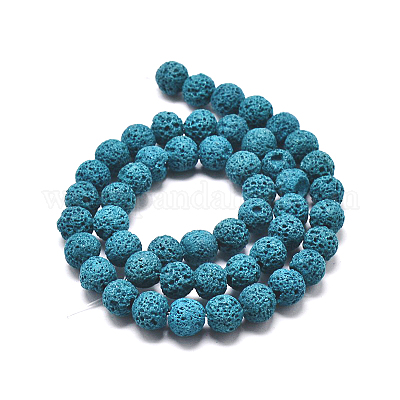 Круглые бусины из натурального камня лавы G-I124-10mm-09-1