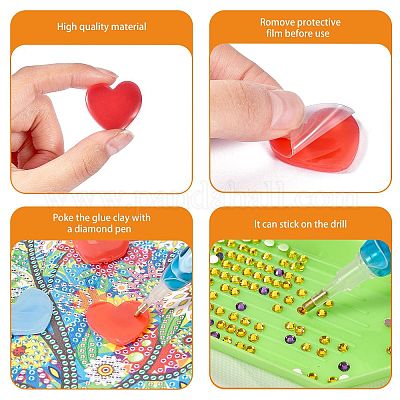 40шт 2 цвета сердце силиконовый клей глина&nbsp;DIY-SZ0003-44-1
