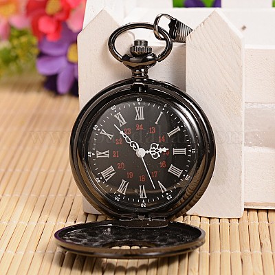 Открываться плоские круглые сплава подвеска карманные часы&nbsp;LS-WACH-L024-16-1