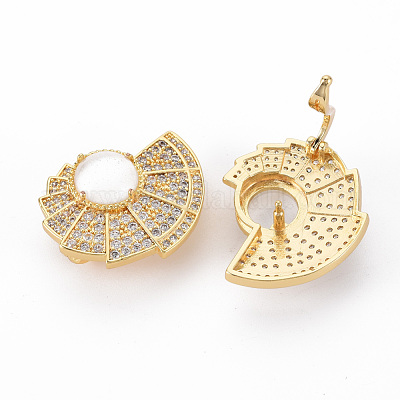 Застежки-твистеры из латуни с микропейвом и прозрачным фианитом KK-S354-327-NF-1