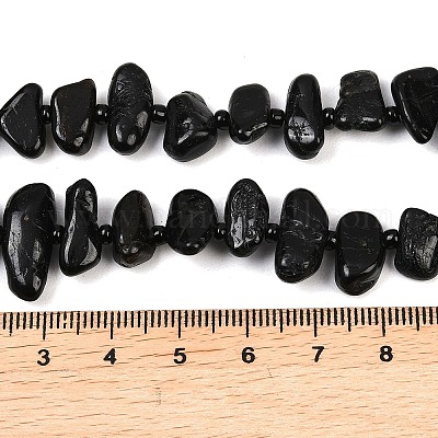 Натуральный черный турмалин бисер нитей&nbsp;G-K393-B06-1