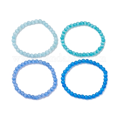 Кошка глаз бисер стрейч браслеты&nbsp;BJEW-JB10968-1