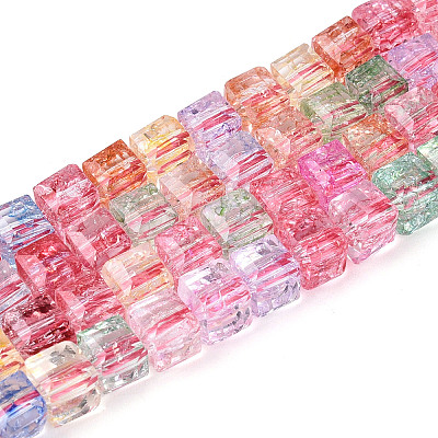 Хрустящие прозрачные стеклянные бусины нити&nbsp;GLAA-N062-6mm-11-1