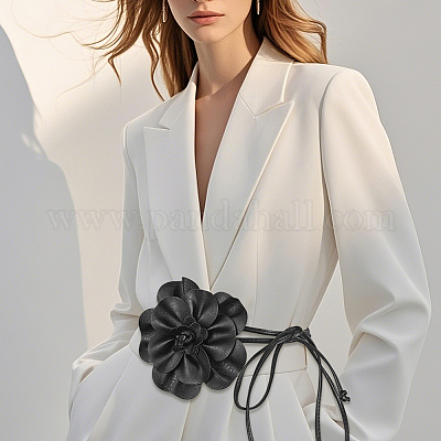 Ремни на талию из искусственной кожи с цветочным принтом для женщин&nbsp;AJEW-WH20816-058A-1