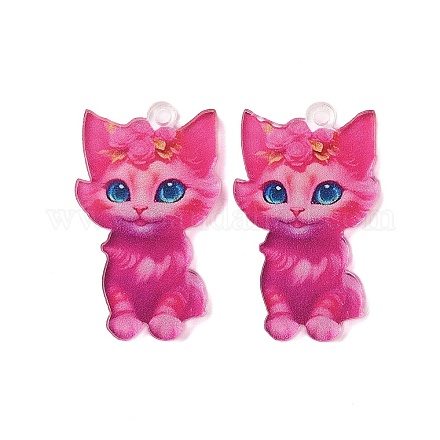 Акриловые подвески с принтом котенка&nbsp;OACR-S141-01E-1