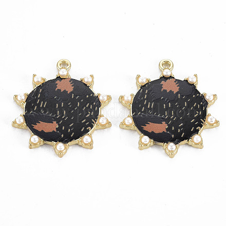 Подвески из сплава с принтом в стойку ENAM-Q445-010A-NR-1