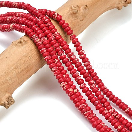 Синтетические имперские нитки из бисера яшмы G-L635-A09-4x2mm-01-1